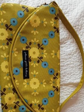 Petunia Pickle Bottom Yellow, Blue, Green Floral Wristlet Baby Diaper Clutch
